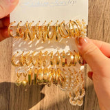 6 Pairs Big Drop Dangle Circle Earrings Set for Women