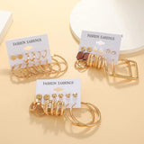 6 Pairs Big Drop Dangle Circle Earrings Set for Women