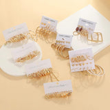 6 Pairs Big Drop Dangle Circle Earrings Set for Women