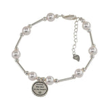925 Silver Pearl Letter Crown Bracelet for Women