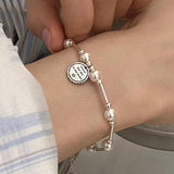 925 Silver Pearl Letter Crown Bracelet for Women