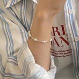 925 Silver Pearl Letter Crown Bracelet for Women