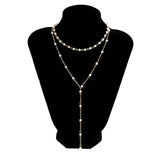 Double Beading Pendant Chain Necklace for Women