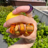 Summer Transparent Colorful Geometry Rings Set for Women Girls