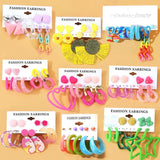 Colorful Geometric Acrylic Drop Earrings Set for Women
