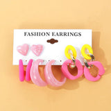 Colorful Geometric Acrylic Drop Earrings Set for Women