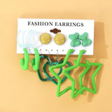 Colorful Geometric Acrylic Drop Earrings Set for Women