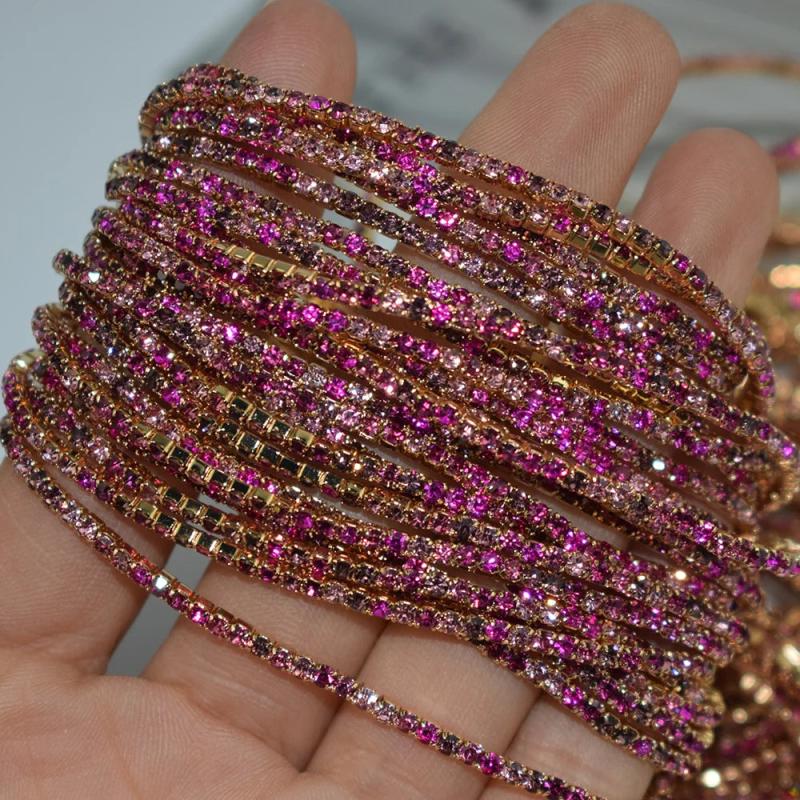10pcs/Set Crystal Rhinestone Wedding Bracelets & Bangles