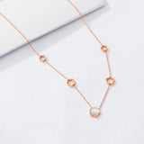 Flower Pendant Necklace Set For Women Stainless Steel