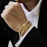 Crown Charm Men Bracelet Pave CZ Bead Bracelet For Men