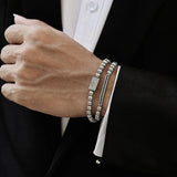 Crown Charm Men Bracelet Pave CZ Bead Bracelet For Men