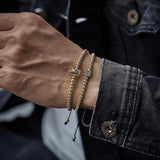 Crown Charm Men Bracelet Pave CZ Bead Bracelet For Men