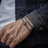 Crown Charm Men Bracelet Pave CZ Bead Bracelet For Men