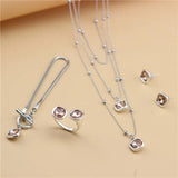 Anslow Bride Wedding Jewelry Set Multilayer Choker Chain Necklace