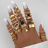 Boho Vintage Ring Set for Women Retro Jewelry