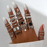 Boho Vintage Ring Set for Women Retro Jewelry