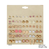 Crystal Pearl Women Earrings Boho Set Geometric Vintage Jewelry