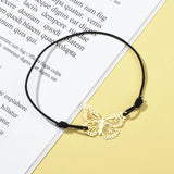 12pcs Butterfly Charms Bracelet Women Elastic Rope Chain Leaf Owl Bracelets