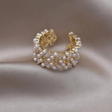 Korea Zircon Pearl Ring Women's Opening Adjustable