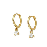 Plated Hoop Clip Stud Dangle Earrings For Women CZ Zircon Piercing Earrings Set