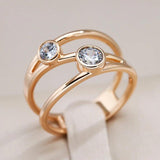 Kinel Natural Zircon Ring 585 Rose Line Rings Wedding Daily Jewelry