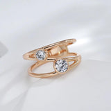 Kinel Natural Zircon Ring 585 Rose Line Rings Wedding Daily Jewelry