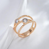 Kinel Natural Zircon Ring 585 Rose Line Rings Wedding Daily Jewelry