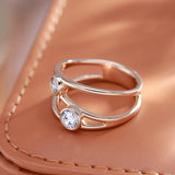 Kinel Natural Zircon Ring 585 Rose Line Rings Wedding Daily Jewelry