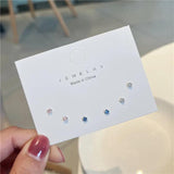 Mini Zircon Ear Set Sterling Silver Invisible Stud Earrings