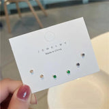 Mini Zircon Ear Set Sterling Silver Invisible Stud Earrings