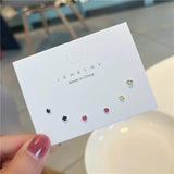 Mini Zircon Ear Set Sterling Silver Invisible Stud Earrings