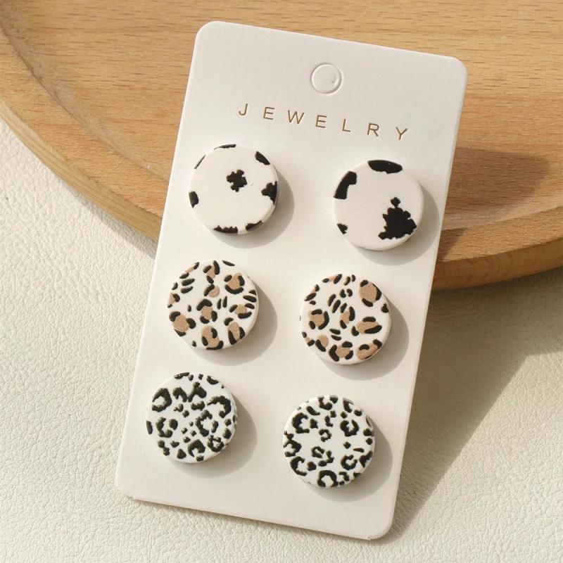 Leopard Flower Pattern Acrylic Earrings for Women