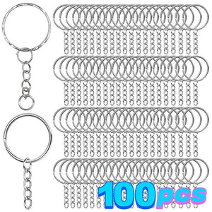 Metal Keyring Split Rings Keychain with Lobster Clasp