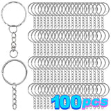 Metal Keyring Split Rings Keychain with Lobster Clasp