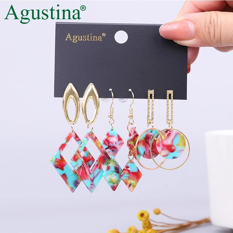 Geometry Acrylic Drop Earrings Set