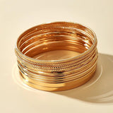 Set of 14 Stainless Steel Bracelets for Women - Jewelry Gift
