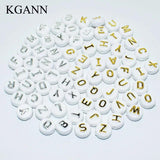 10mm 100pcs Random Flat Round Alphabet Acrylic Loose Beads for DIY