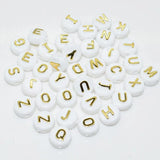 10mm 100pcs Random Flat Round Alphabet Acrylic Loose Beads for DIY
