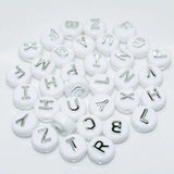 10mm 100pcs Random Flat Round Alphabet Acrylic Loose Beads for DIY