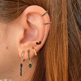 Zircon Sterling Silver Hoop Earrings Women Jewelry