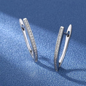 925 Sterling Silver 18K Rose Crystal Earrings Wedding Jewelry