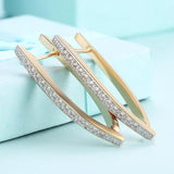 925 Sterling Silver 18K Rose Crystal Earrings Wedding Jewelry