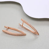925 Sterling Silver 18K Rose Crystal Earrings Wedding Jewelry