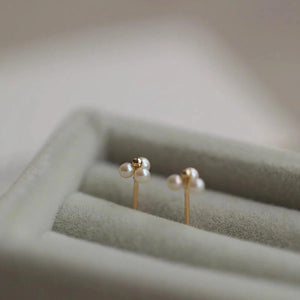 Mini Tulip Flower Stud Earrings S925 Silver 18K Gold-Plated Zircon Earr