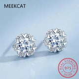 Moissanite Stud Earrings 0.5CT 1CT 925 Sterling Silver D VVS1 Lab Diamond