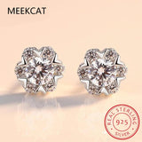 Moissanite Stud Earrings 0.5CT 1CT 925 Sterling Silver D VVS1 Lab Diamond