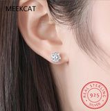 Moissanite Stud Earrings 0.5CT 1CT 925 Sterling Silver D VVS1 Lab Diamond