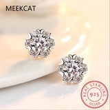 Moissanite Stud Earrings 0.5CT 1CT 925 Sterling Silver D VVS1 Lab Diamond