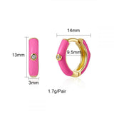 Gold-Plated Hoop Clip Dangle Earrings for Women CZ Zircon Piercing