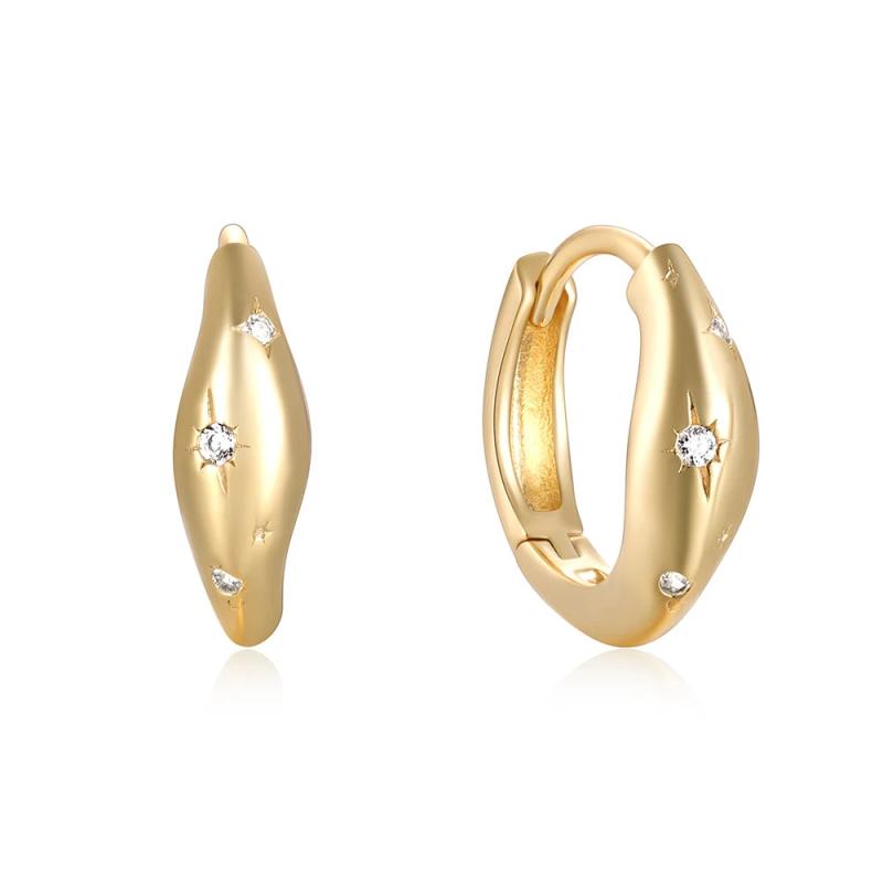 925 Silver Star-shaped Zircon Ear Buckle Earrings